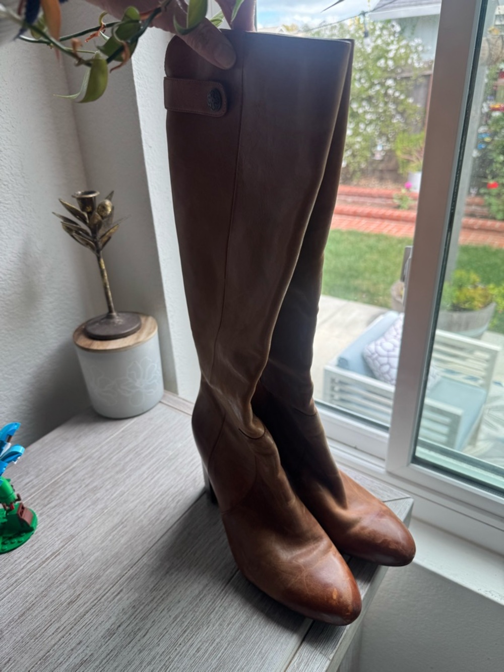 Over-the-Knee Brown Leather Riding Boots
